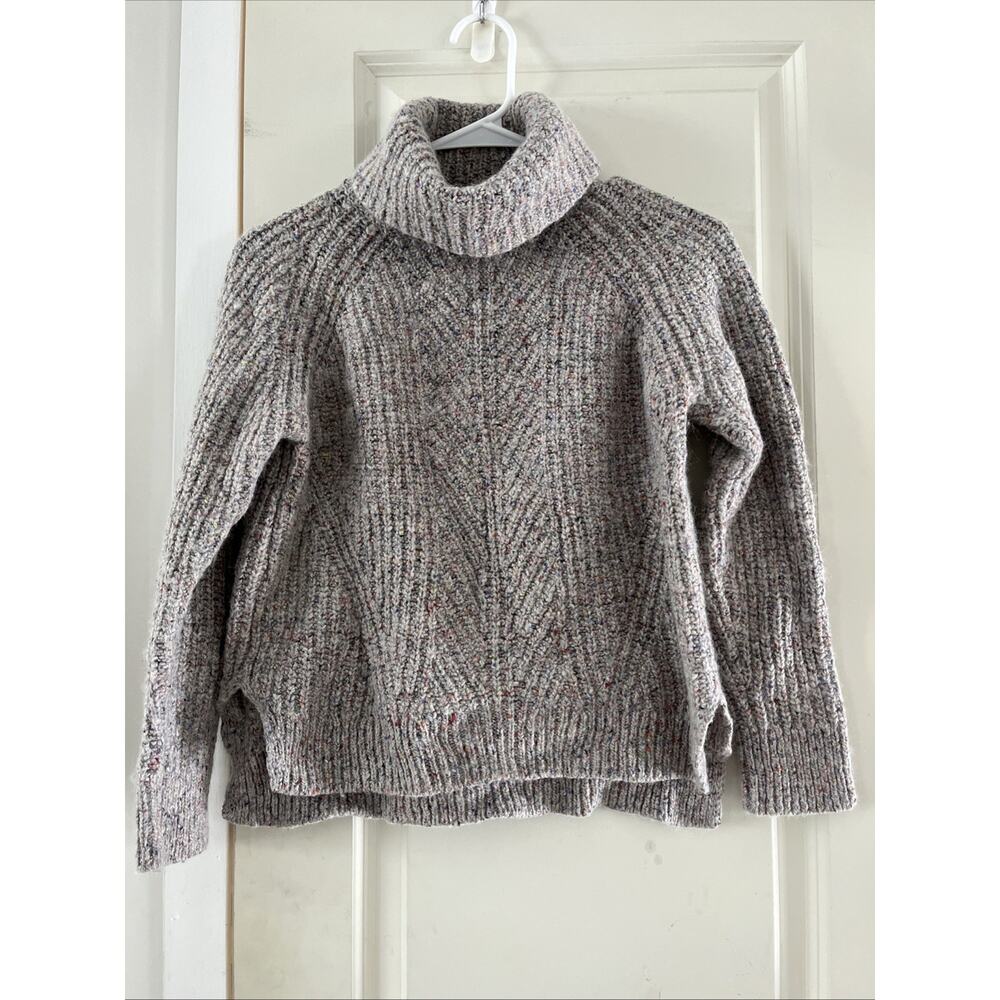 Madewell Colorfleck Ribbed Turtleneck Sweater Medium